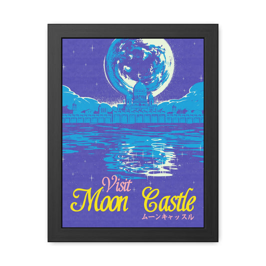 Visit Moon Castle Travel Poster (Framed)
