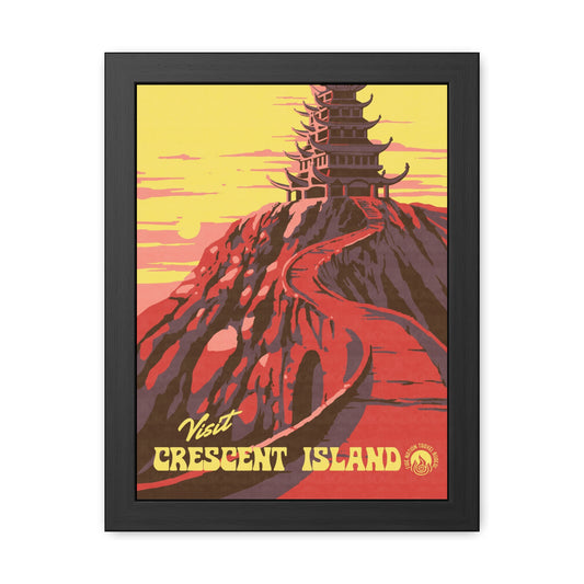 Visit Crescent Island Travel Poster (Framed)