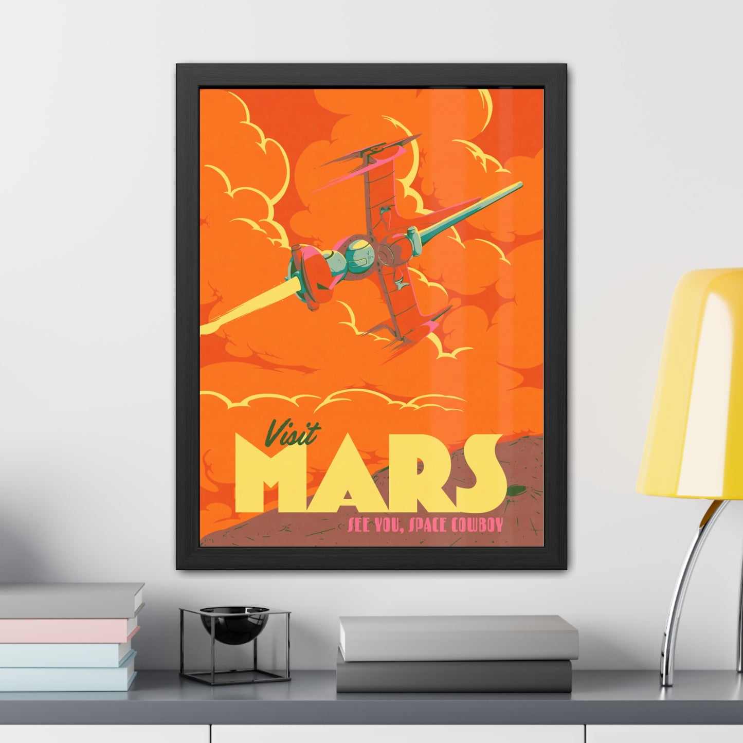 Visit Mars Travel Poster (Framed)