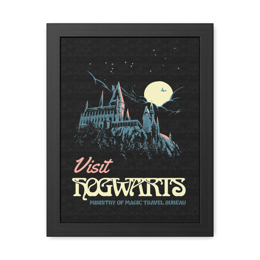 Visit Hogwarts Travel Poster (Framed)