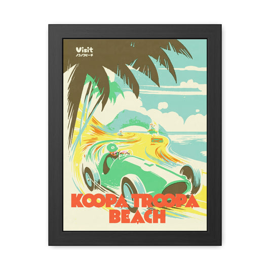 Visit Kart Beach Travel Poster (Framed)