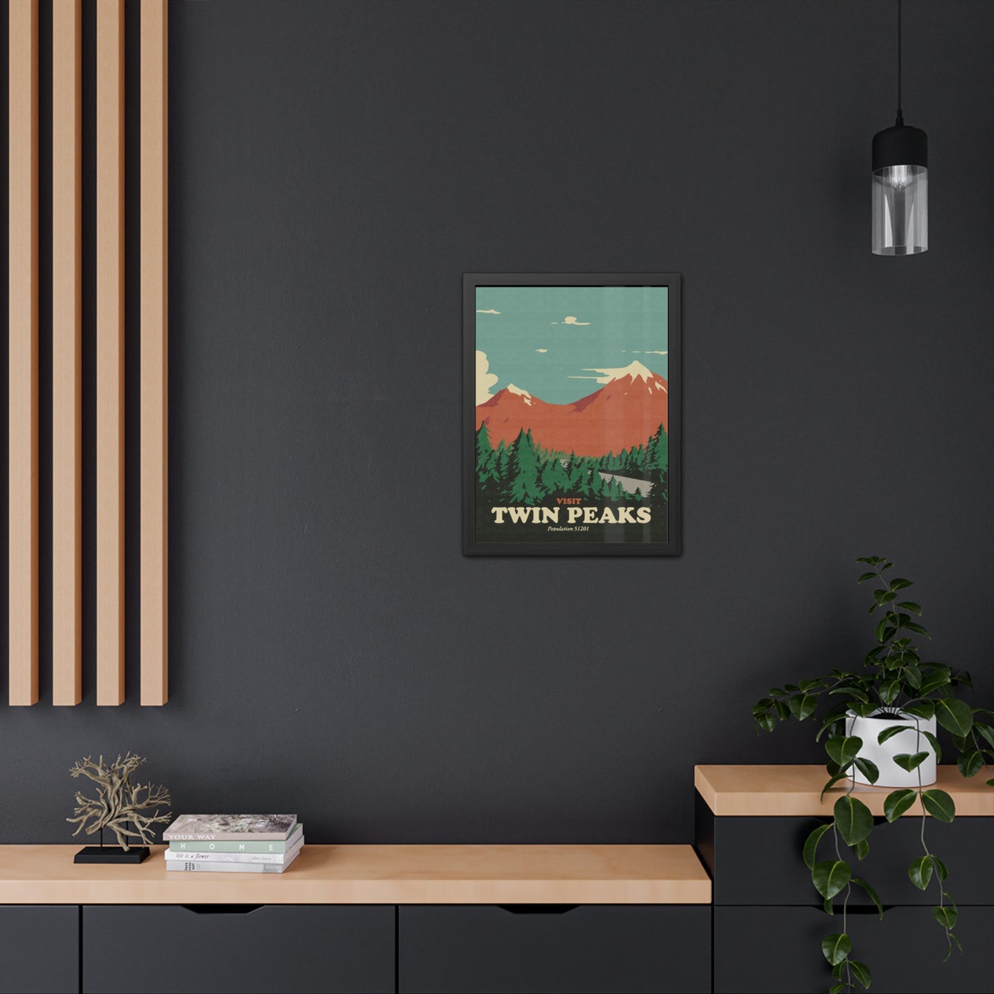 Visit Peaks Travel Poster (Framed)