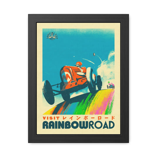 Visit Rainbow Road Travel Poster (Framed)
