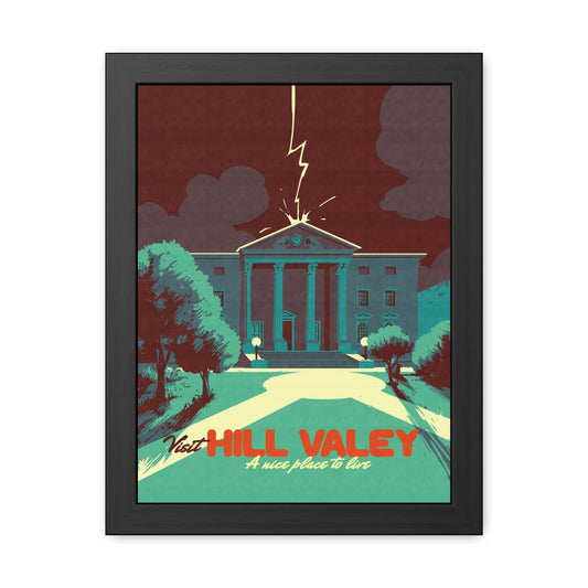 Visit Hill Valley Past Travel Poster (Framed)