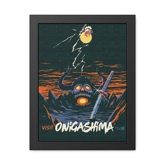 Visit Onigashima Travel Poster (Framed)