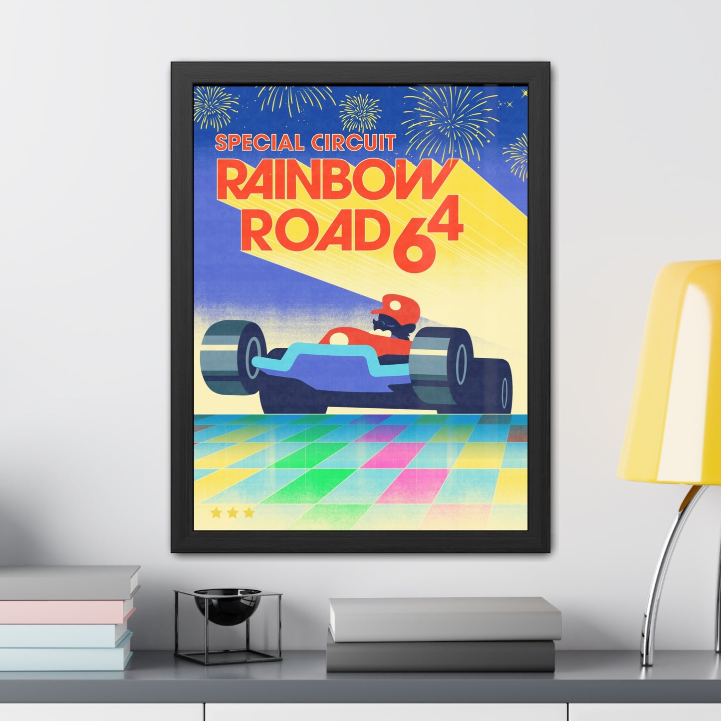 Visit Rainbow Road 64 Travel Poster (Framed)