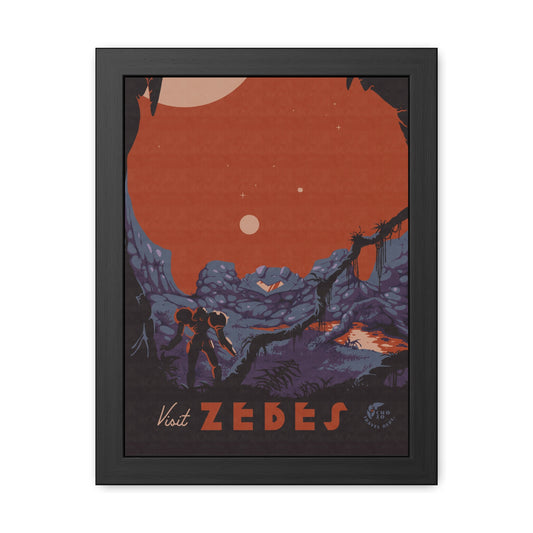 Visit Zebes Travel Poster (Framed)