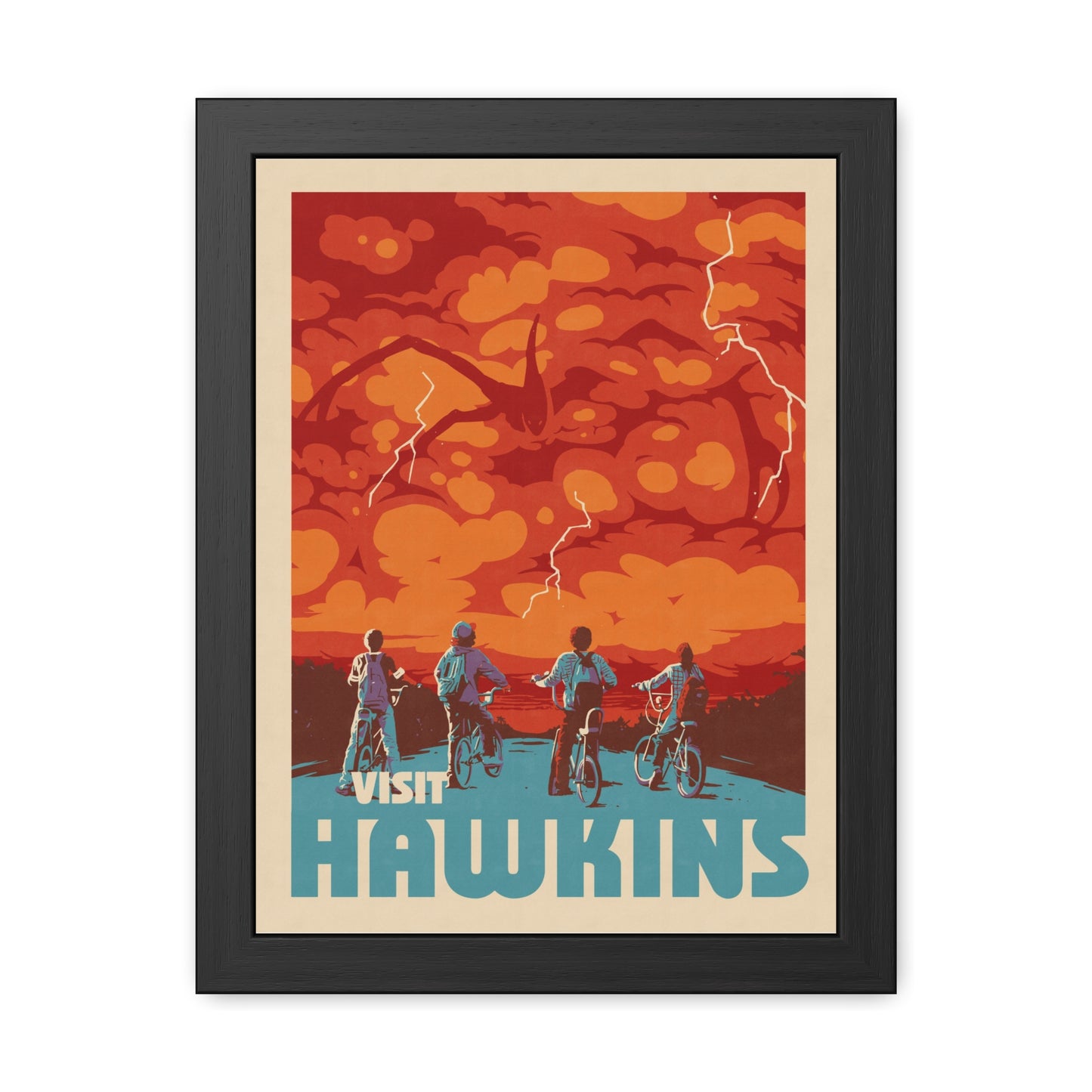 Visit Hawkins Travel Poster (Framed)