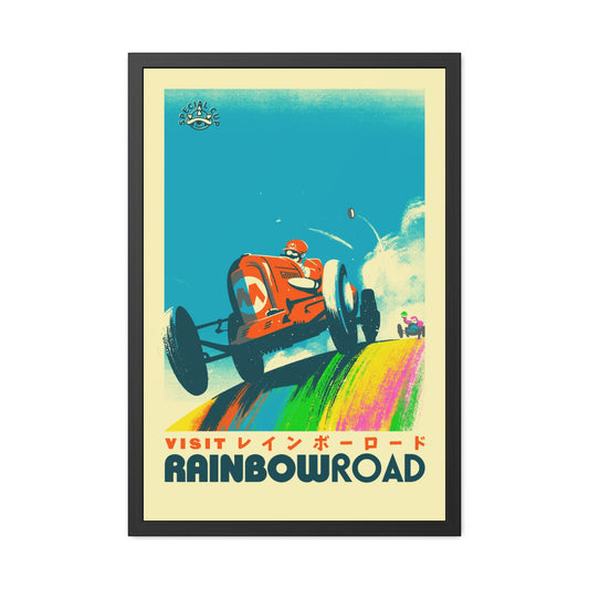 Visit Rainbow Road Travel Poster (Framed)