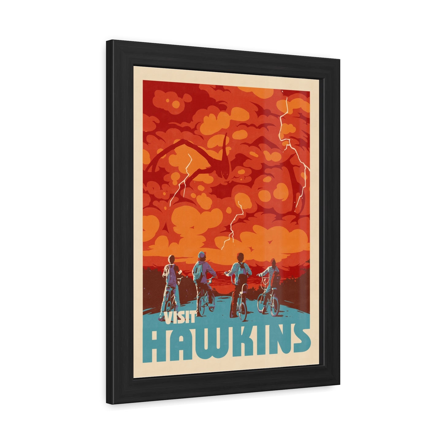 Visit Hawkins Travel Poster (Framed)