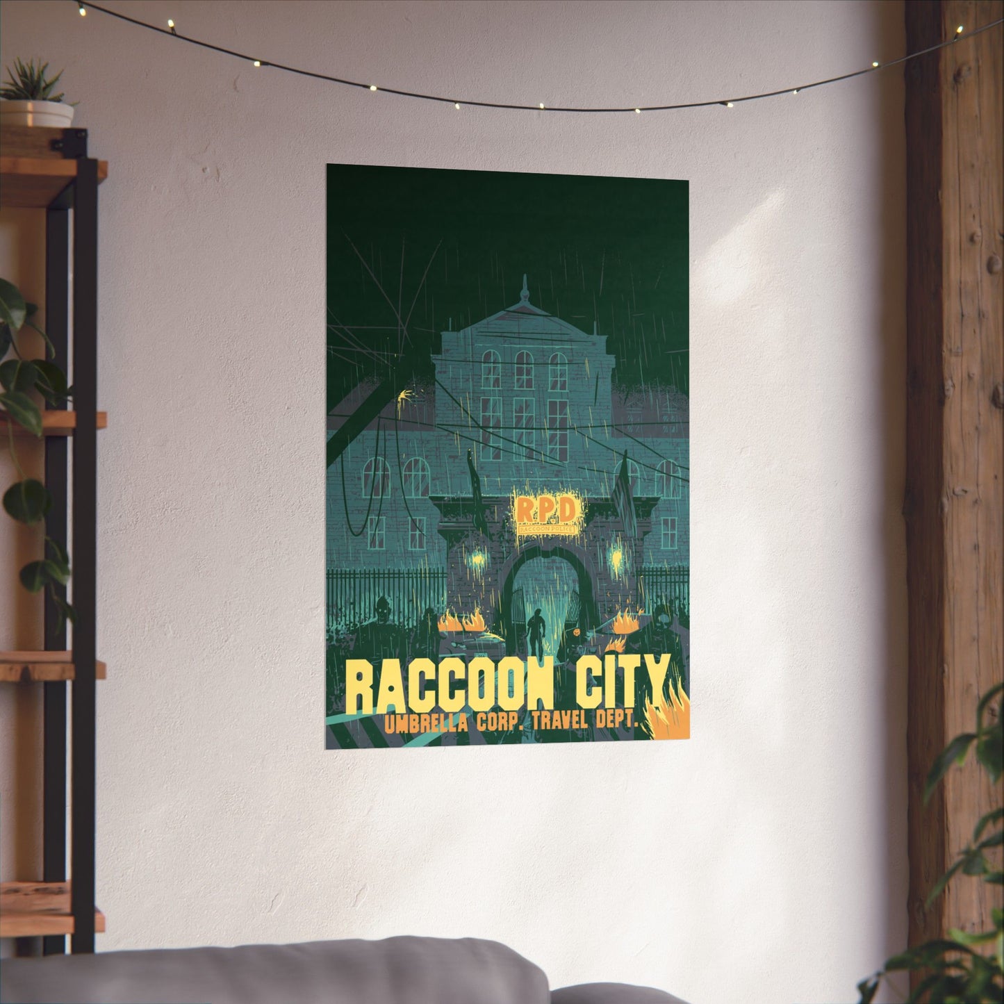 Retro Zombie City Travel Poster