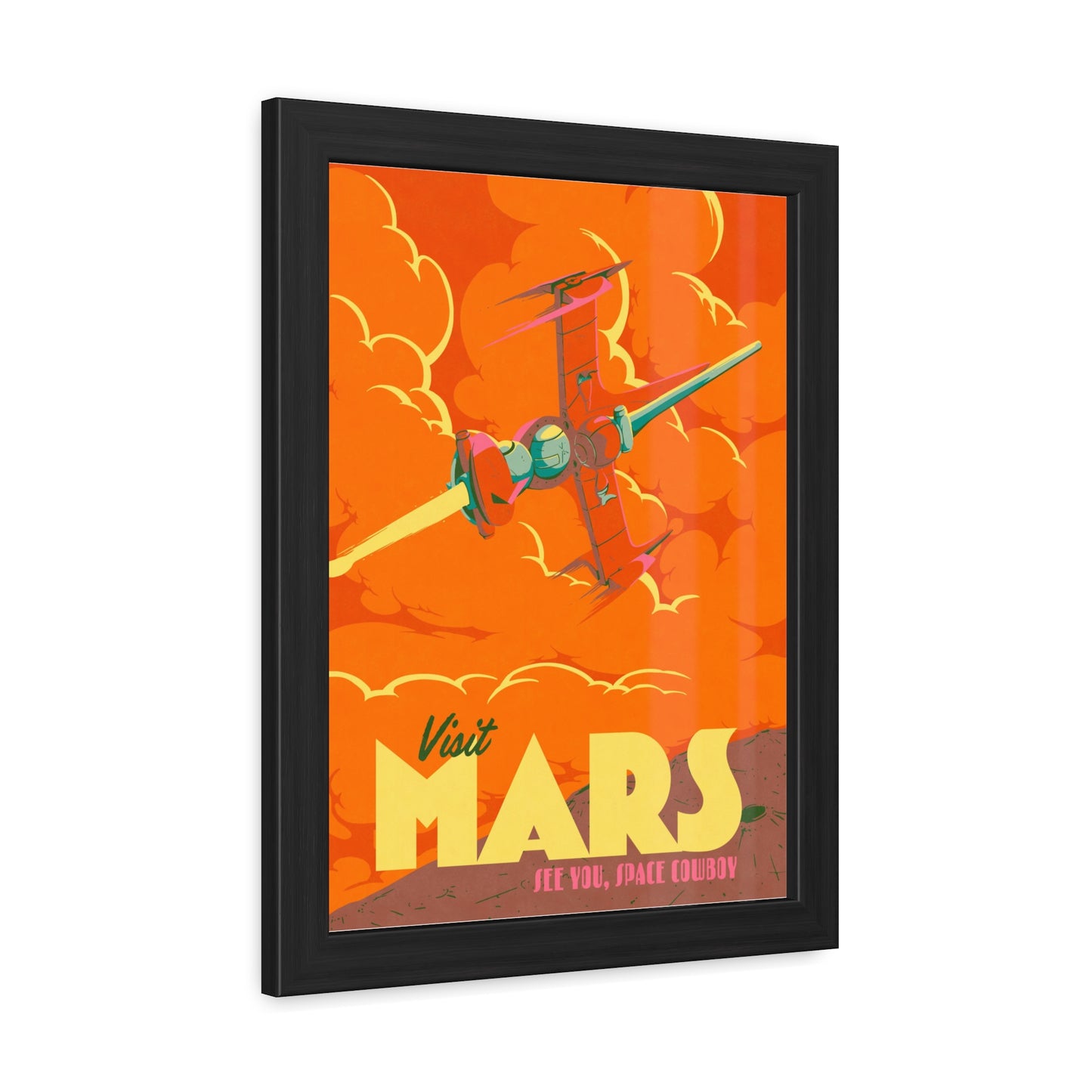 Visit Mars Travel Poster (Framed)