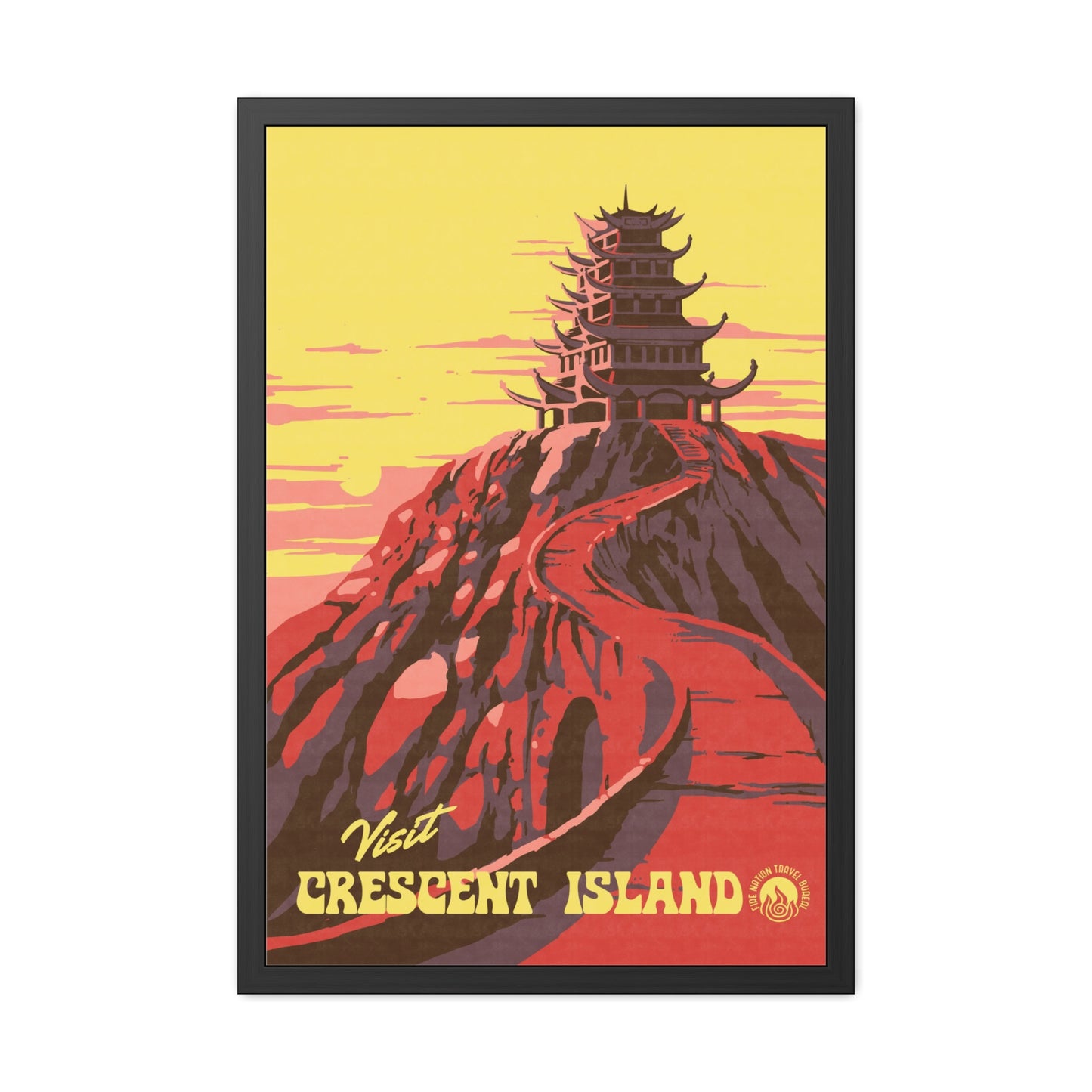Visit Crescent Island Travel Poster (Framed)