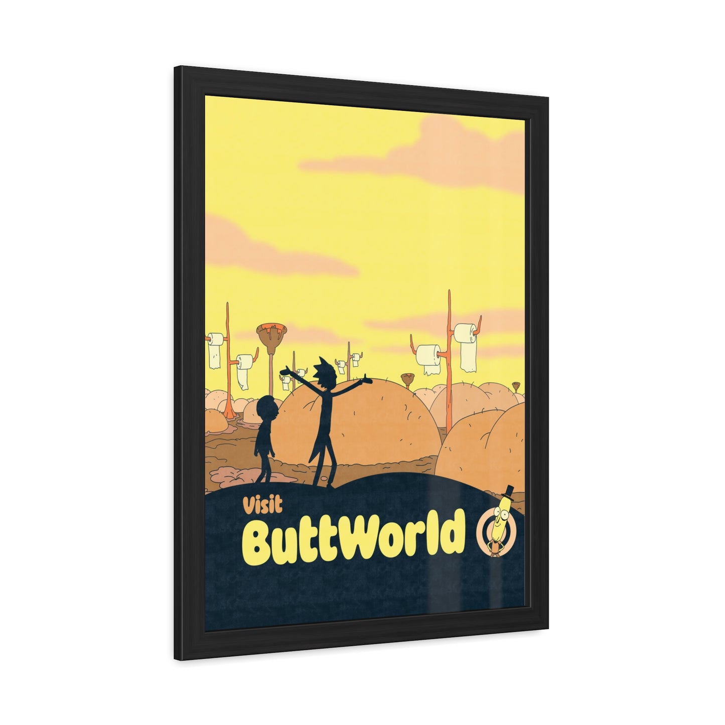 Visit Buttworld Travel Poster (Framed)