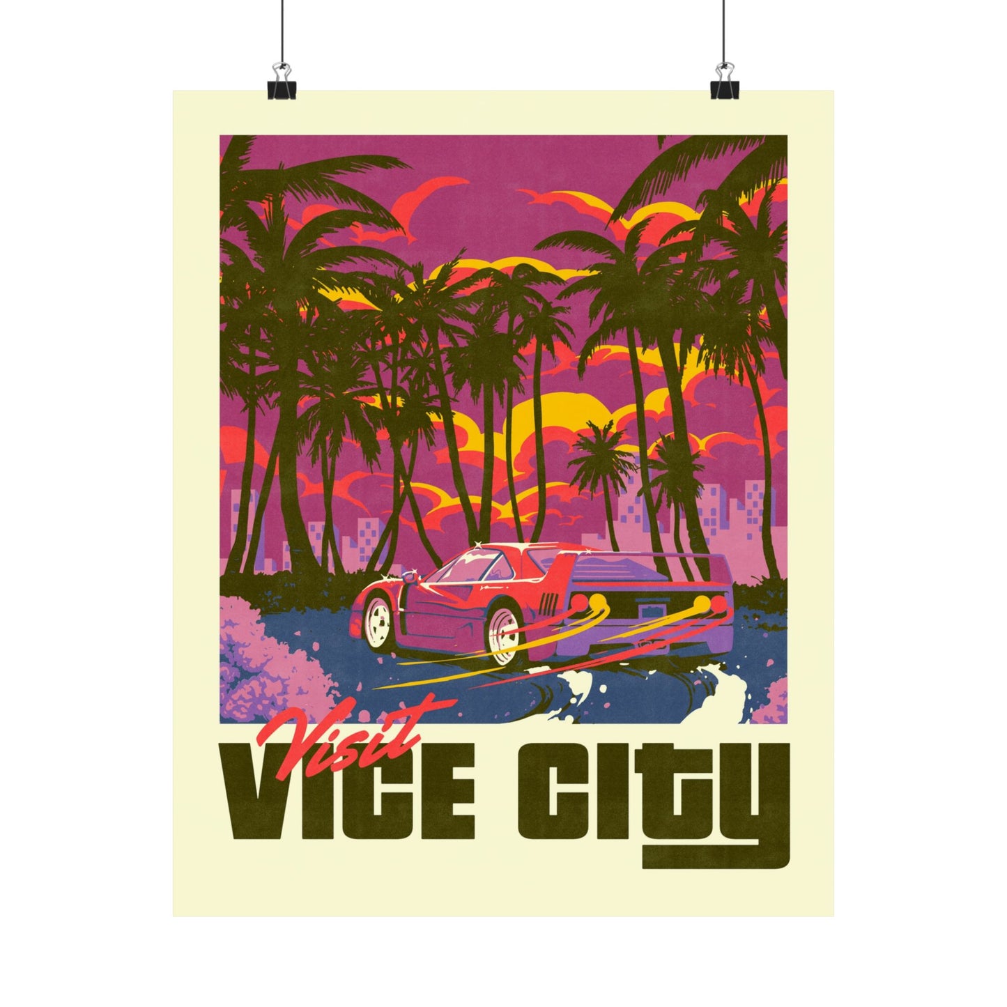 Visit Vice City Travel Poster