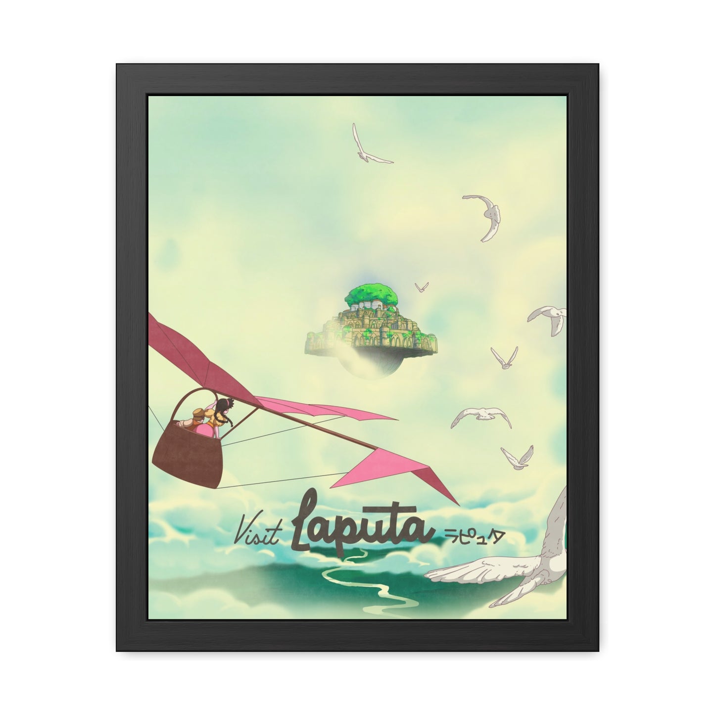 Visit Laputa Travel Poster (Framed)