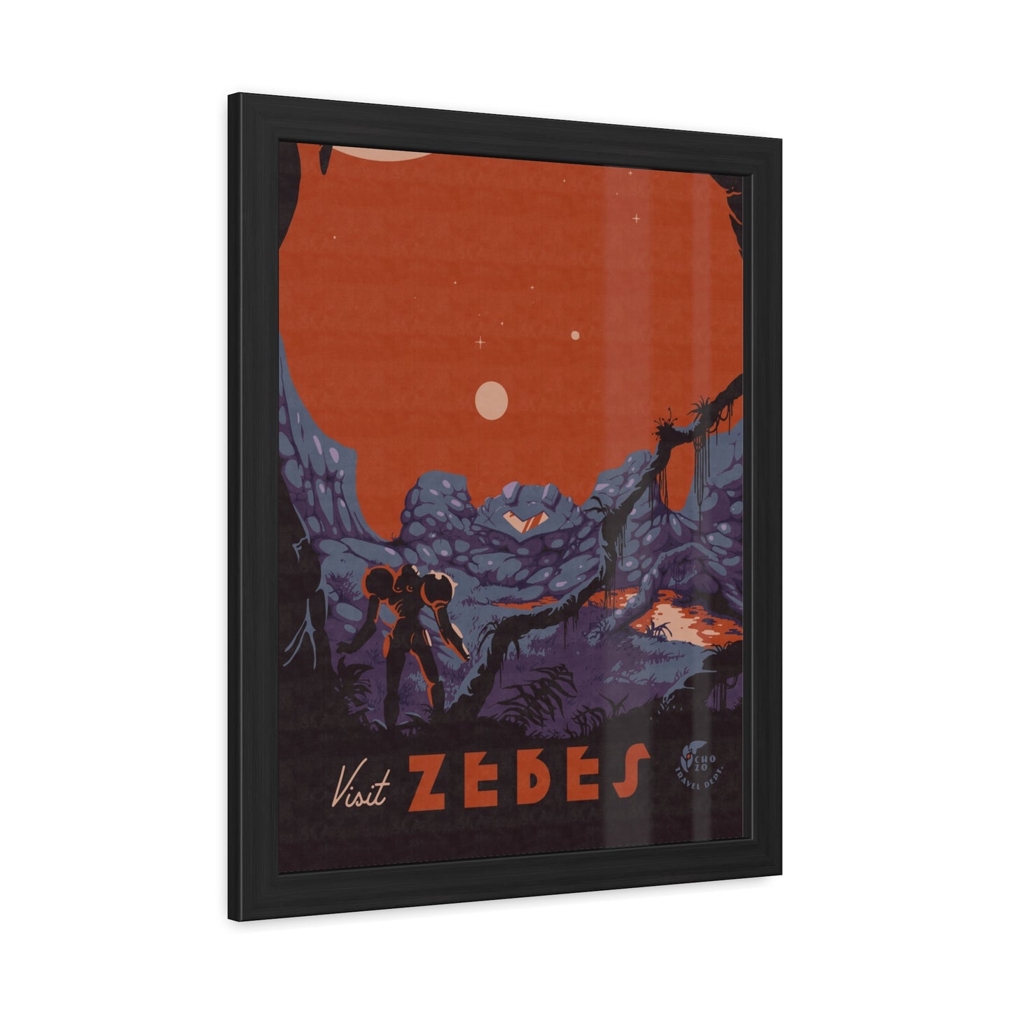 Visit Zebes Travel Poster (Framed)