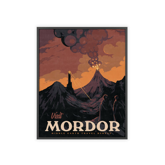 Mordor Travel Poster — Vintage 'Visit Mordor' Framed Wall Art