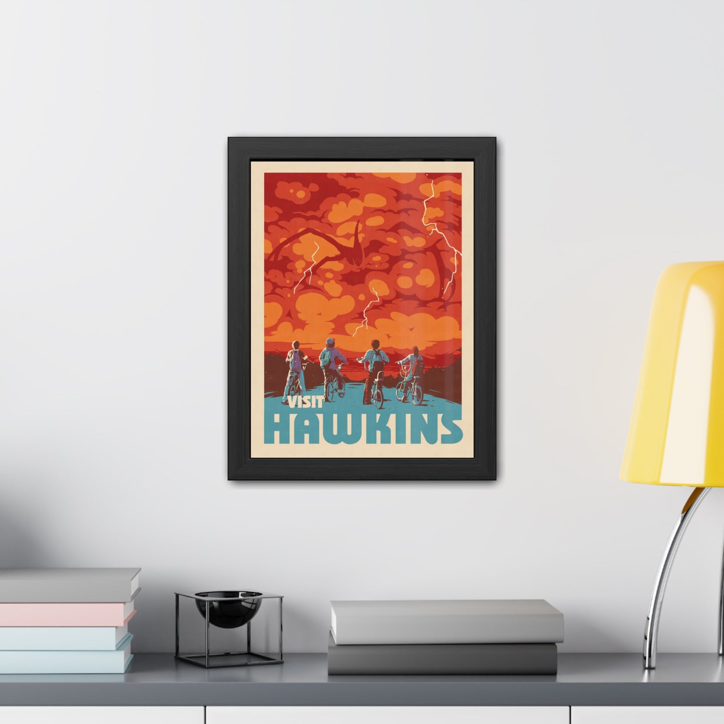 Visit Hawkins Travel Poster (Framed)