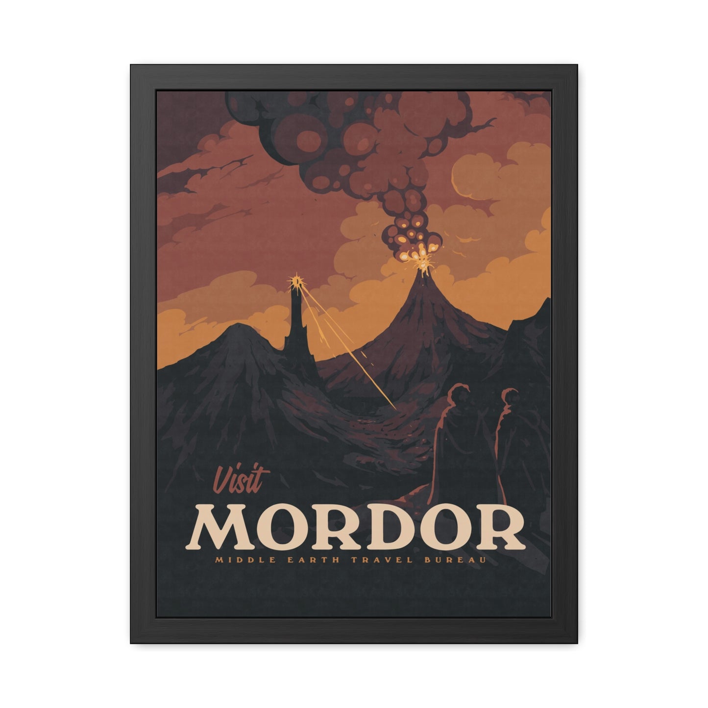 Visit Mordor Travel Poster (Framed)