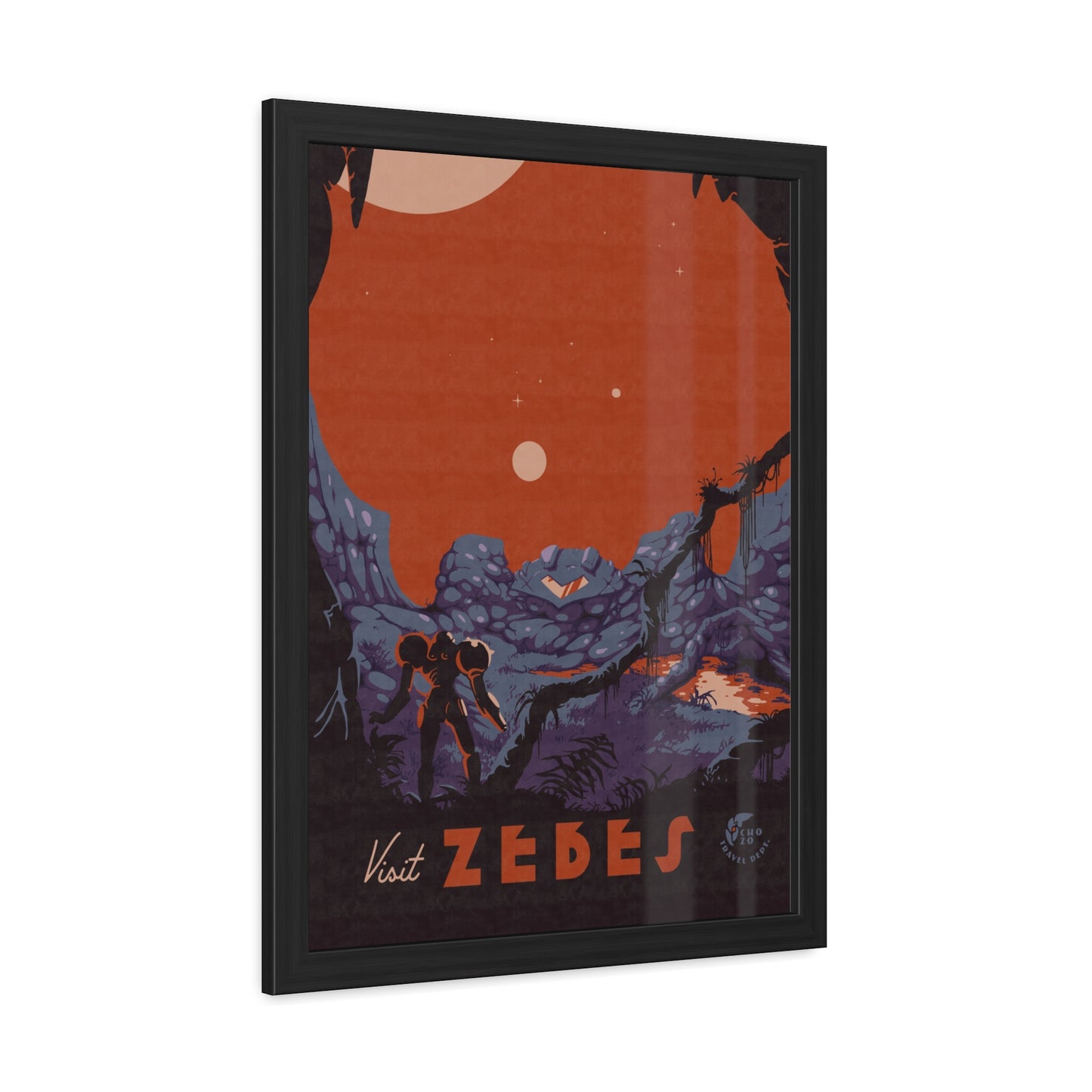Visit Zebes Travel Poster (Framed)