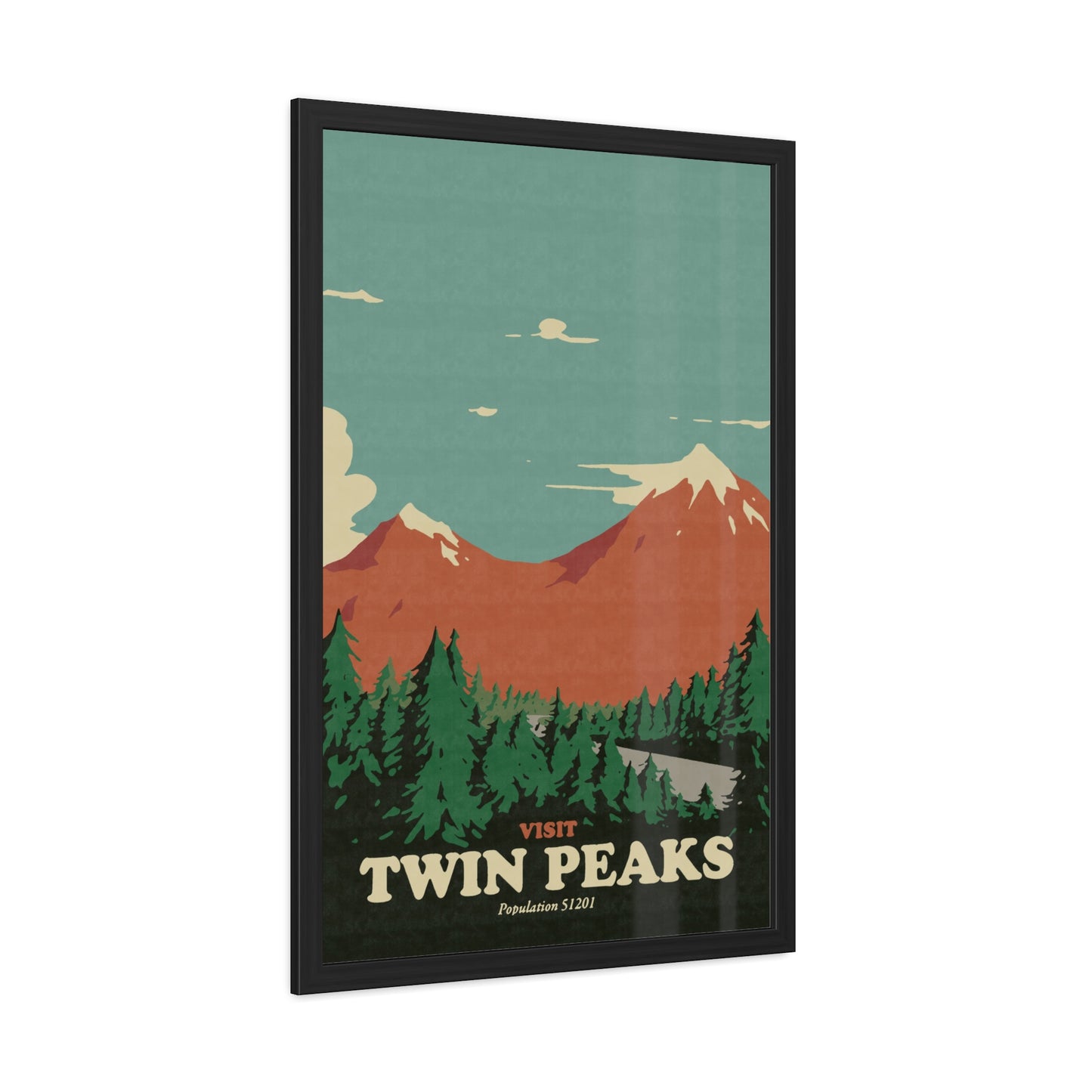 Visit Peaks Travel Poster (Framed)