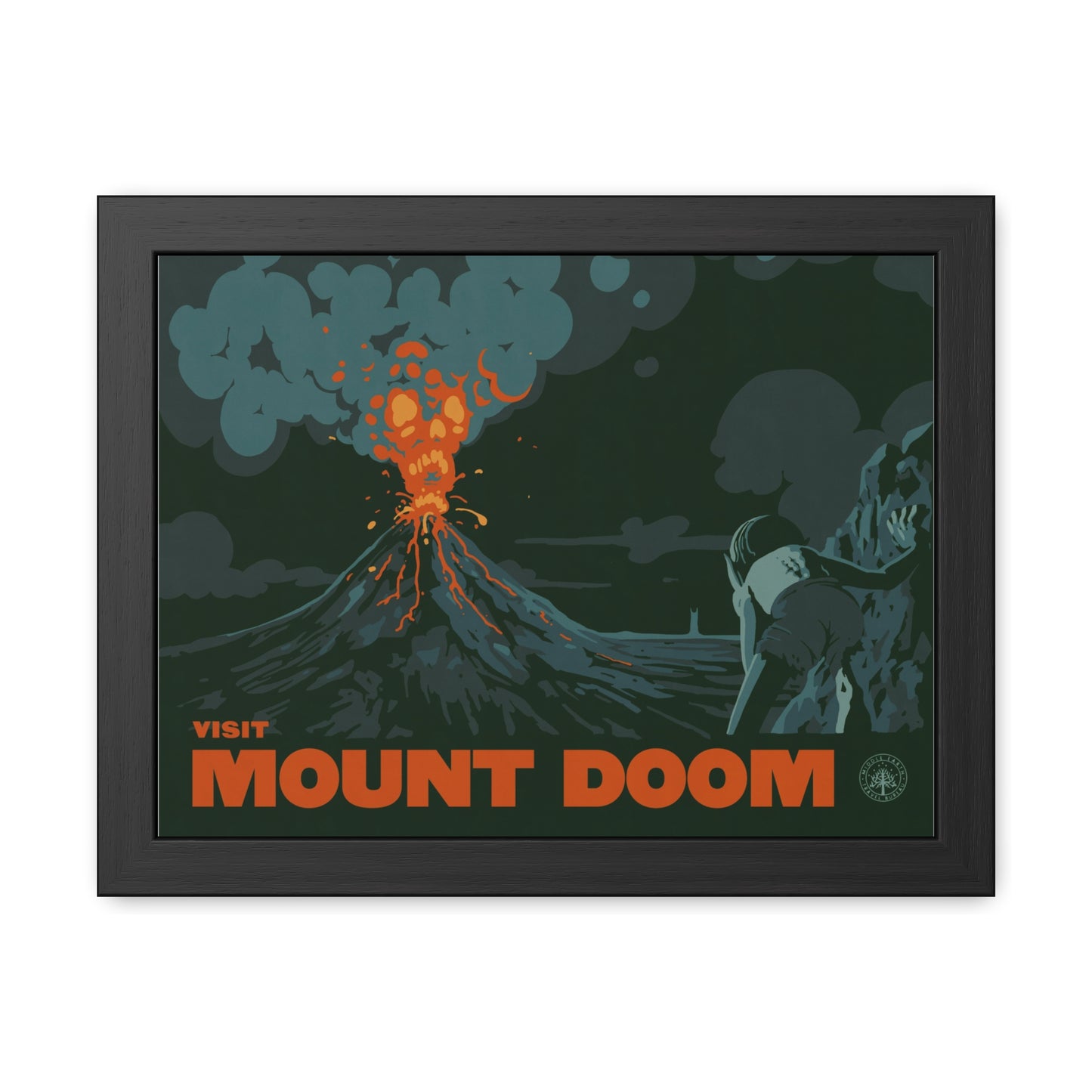 Visit Mount Doom Travel Poster (Framed)
