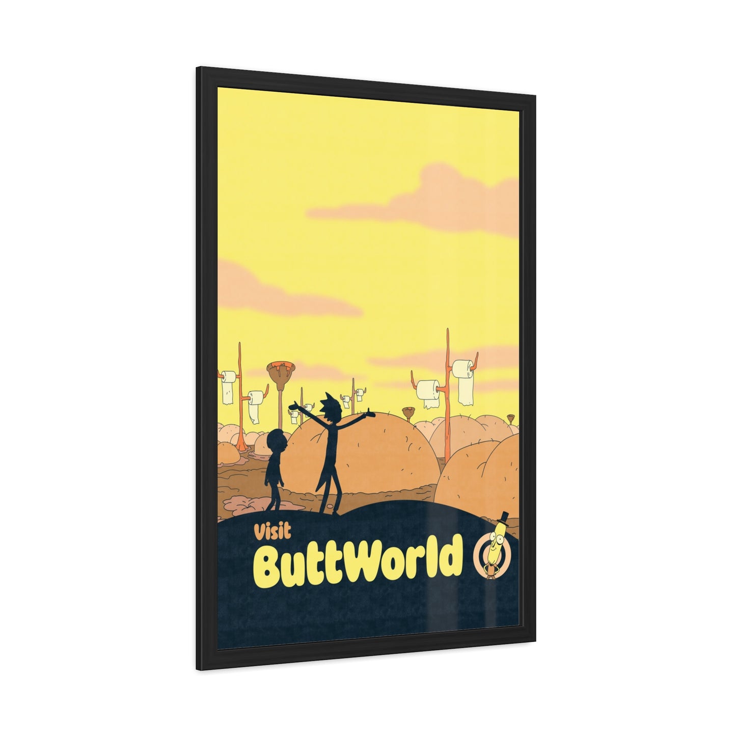 Visit Buttworld Travel Poster (Framed)