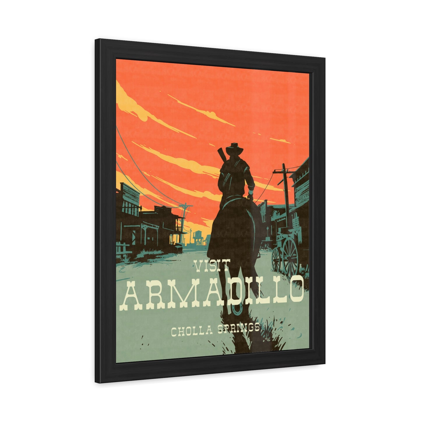 Visit Armadillo Travel Poster (Framed)