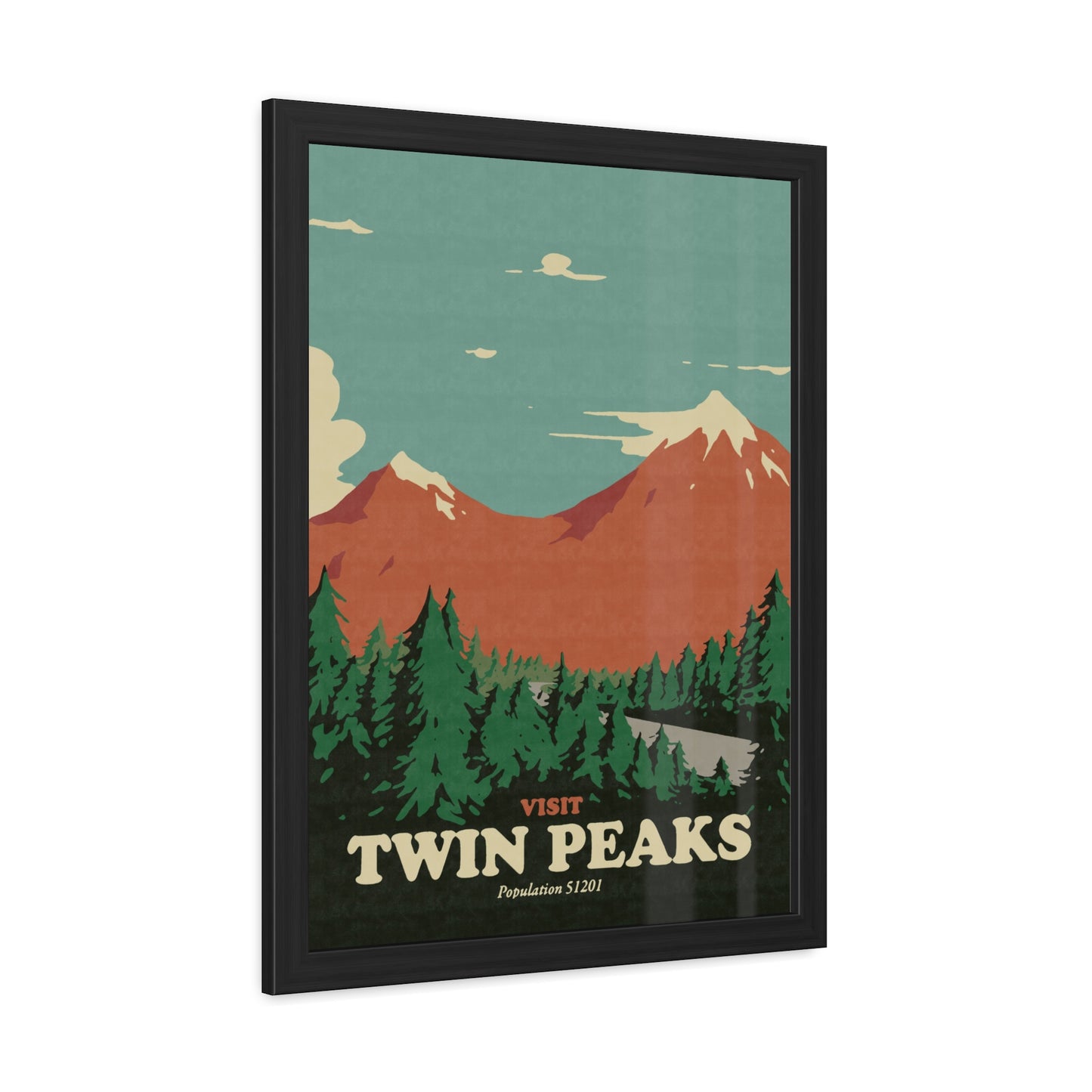 Visit Peaks Travel Poster (Framed)