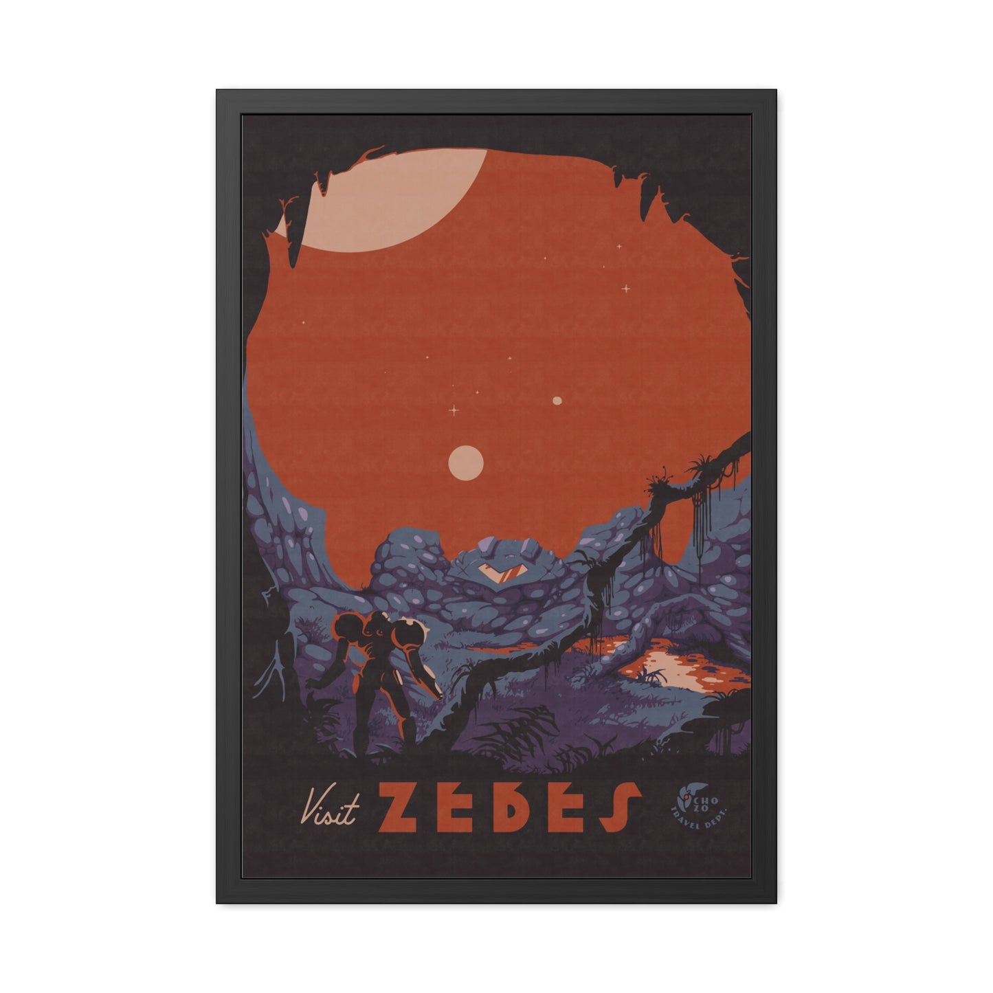 Visit Zebes Travel Poster (Framed)