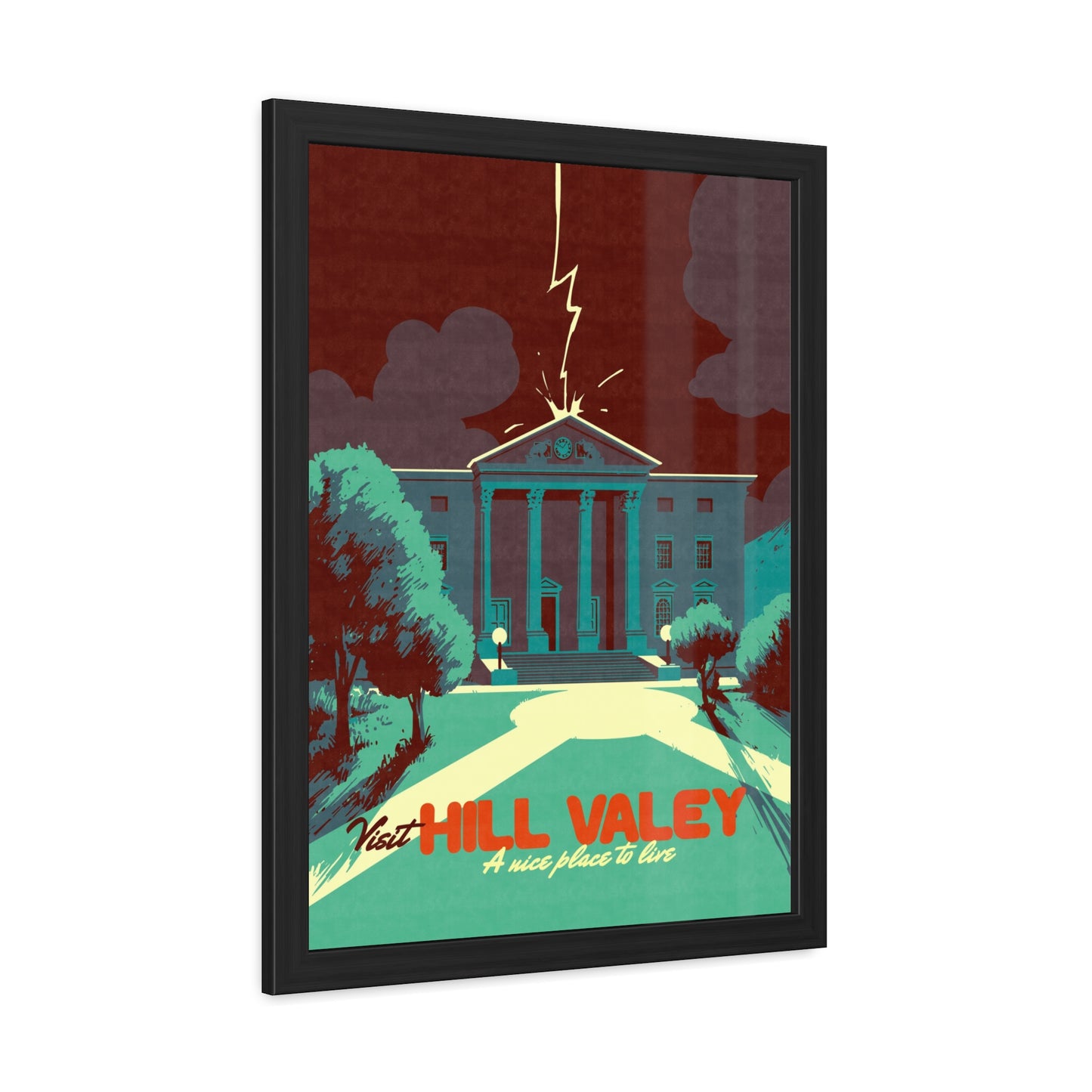 Visit Hill Valley Past Travel Poster (Framed)