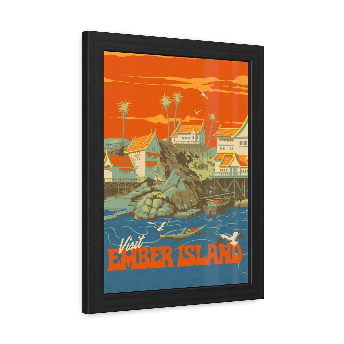 Visit Ember Island Travel Poster (Framed)