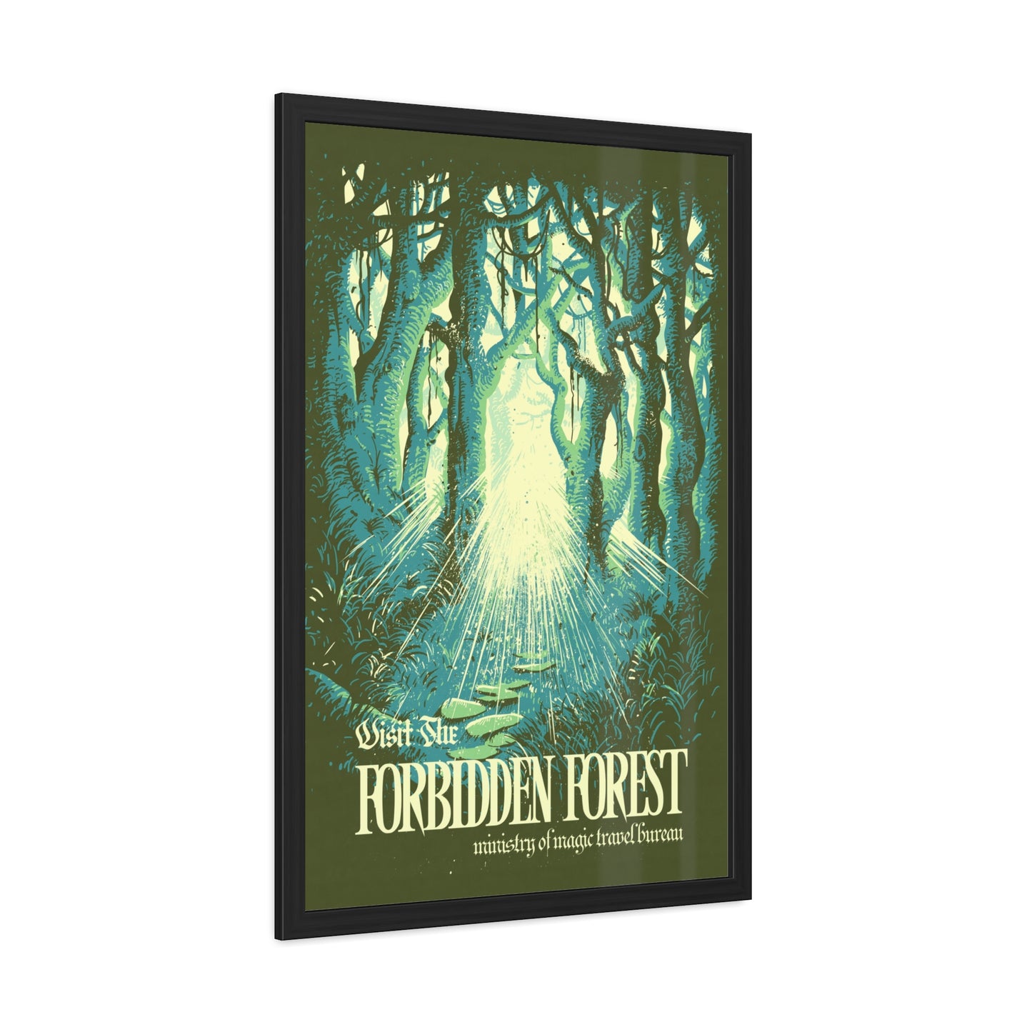 Visit Forbidden Forest Travel Poster (Framed)