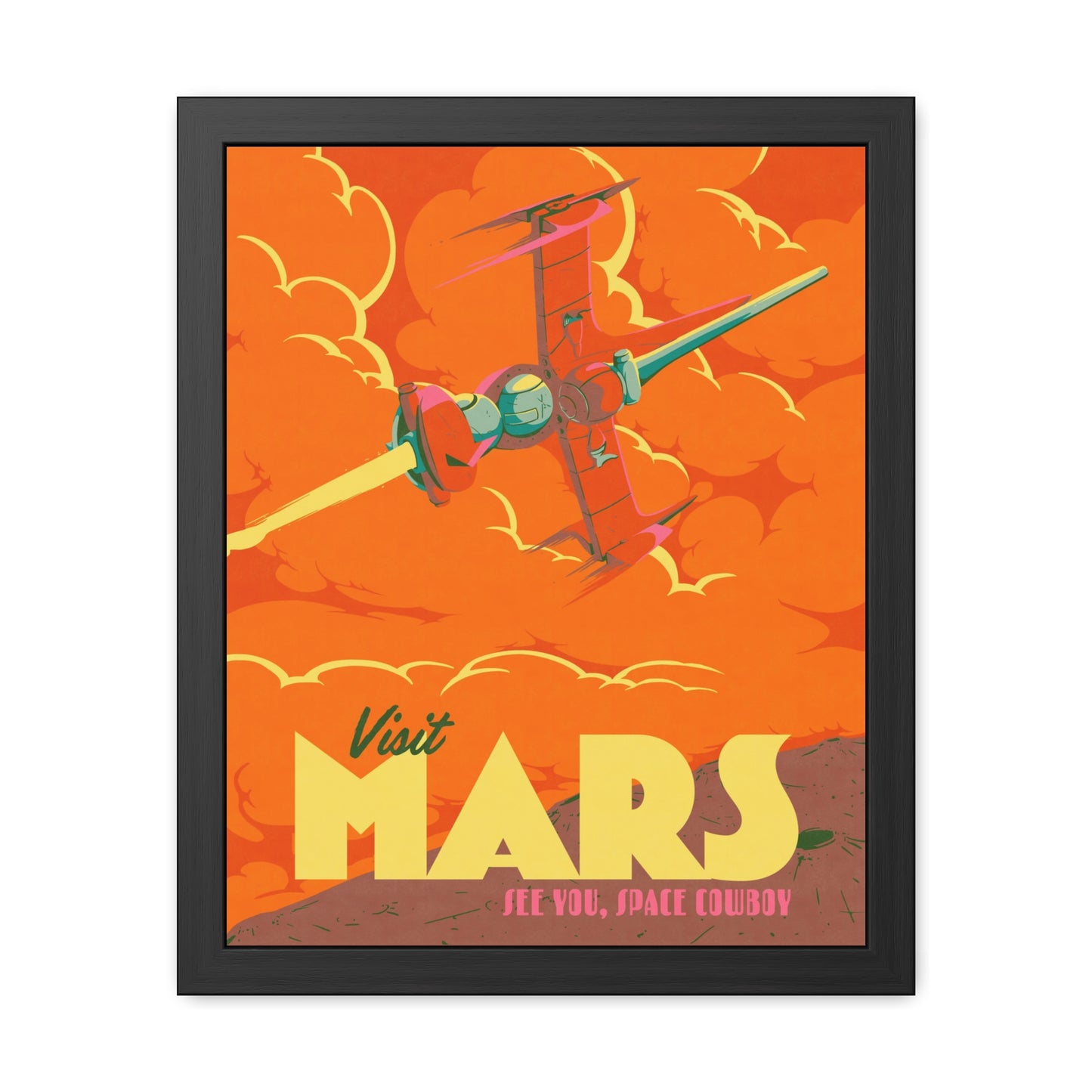 Visit Mars Travel Poster (Framed)
