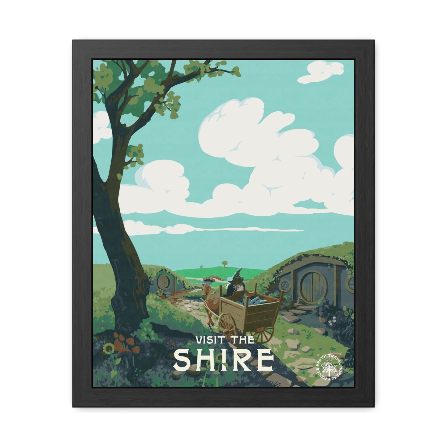 Visit The Shire Travel Poster (Framed)