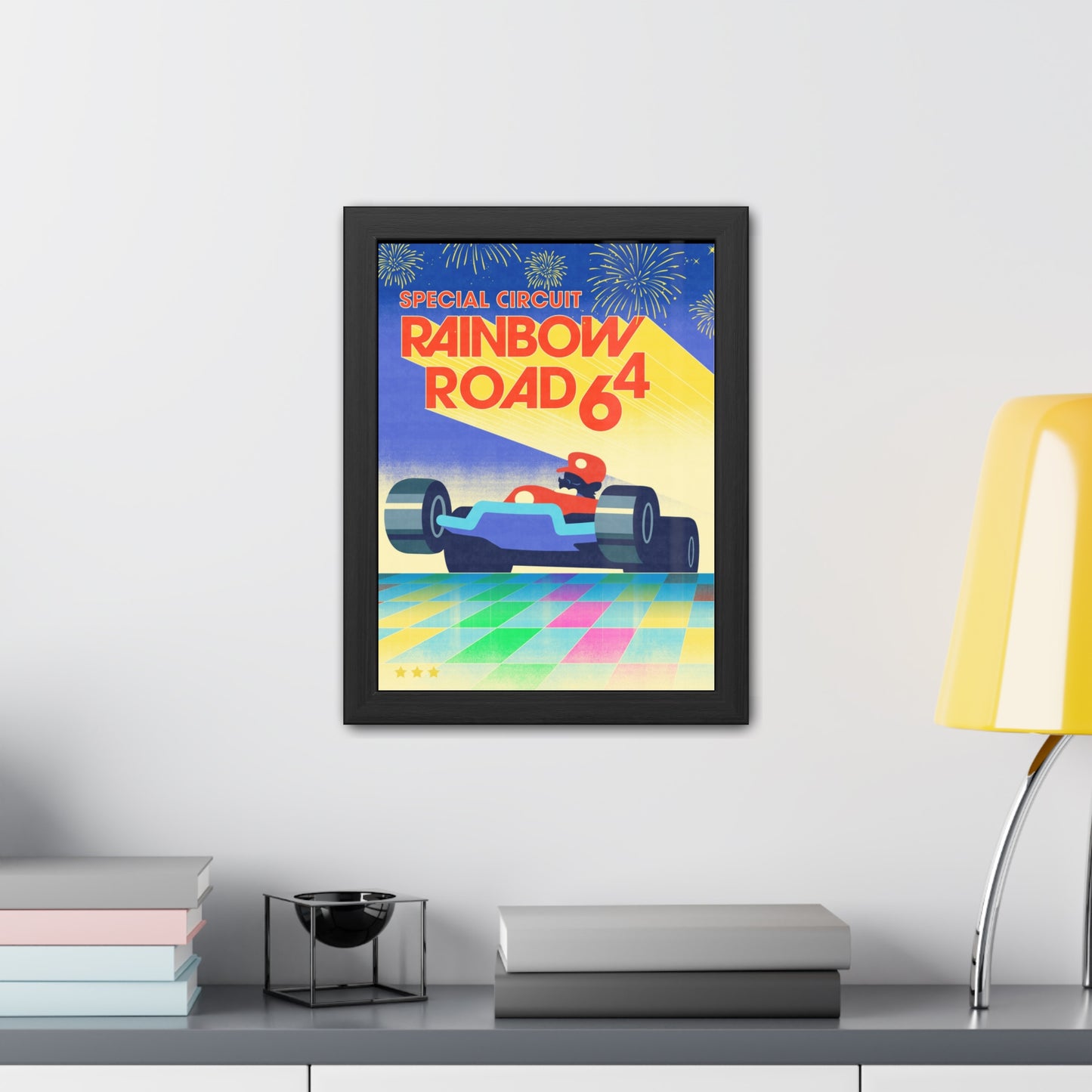 Visit Rainbow Road 64 Travel Poster (Framed)