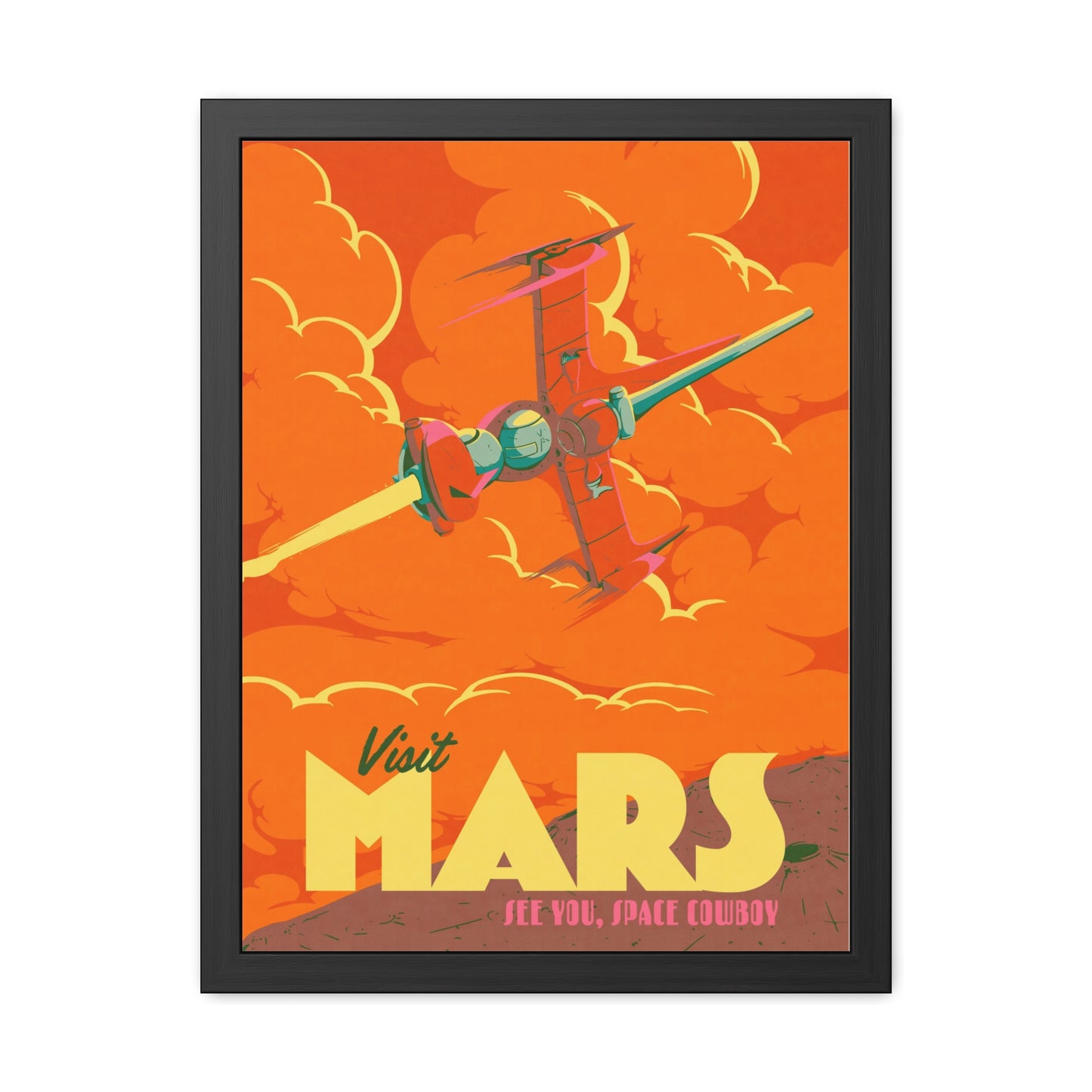 Visit Mars Travel Poster (Framed)
