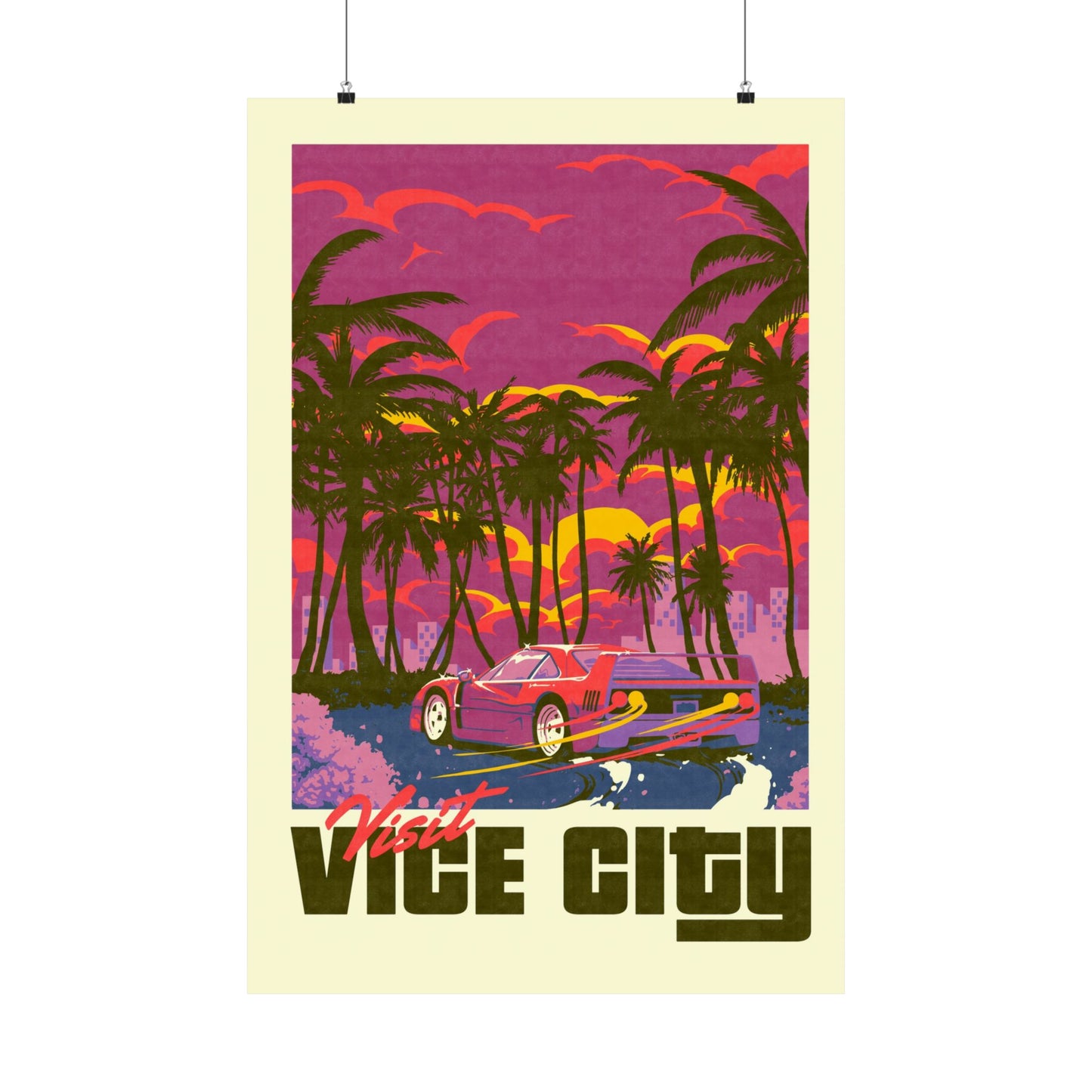 Visit Vice City Travel Poster