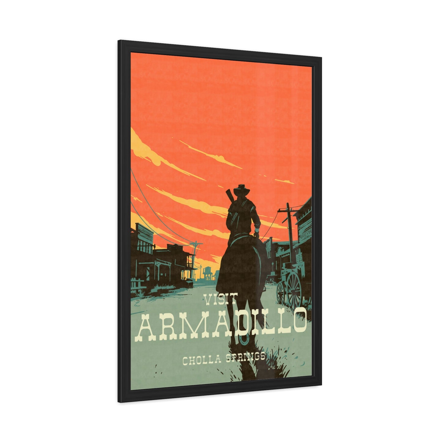 Visit Armadillo Travel Poster (Framed)