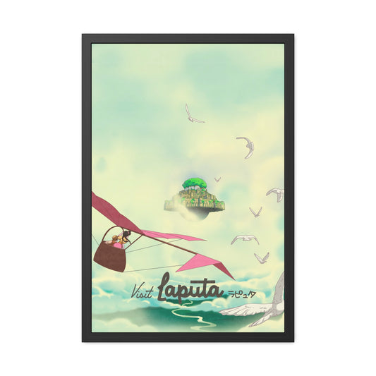 Visit Laputa Travel Poster (Framed)