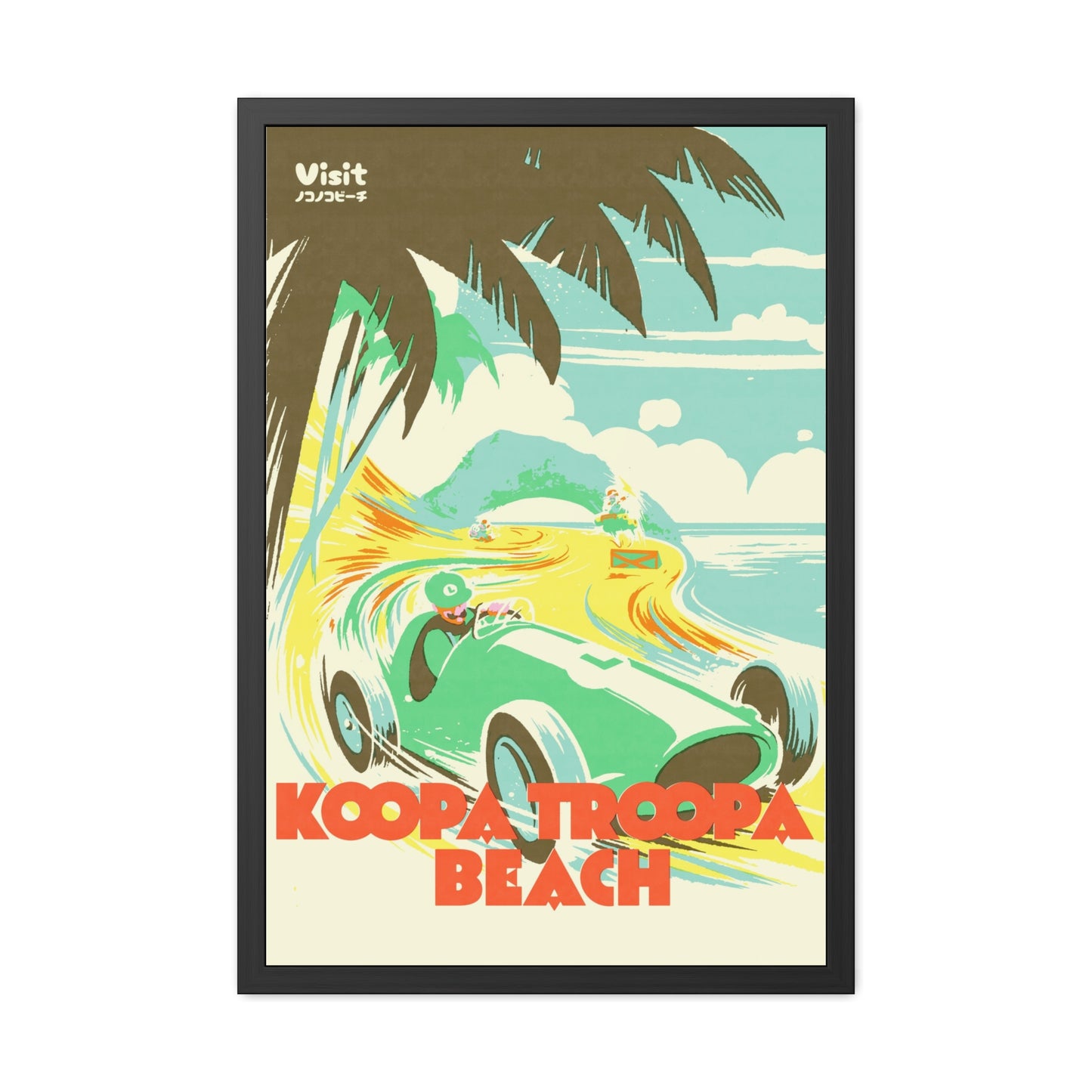 Visit Kart Beach Travel Poster (Framed)