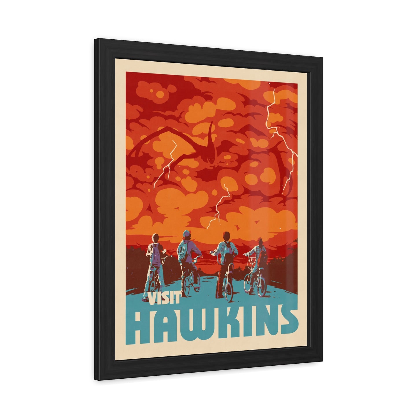 Visit Hawkins Travel Poster (Framed)