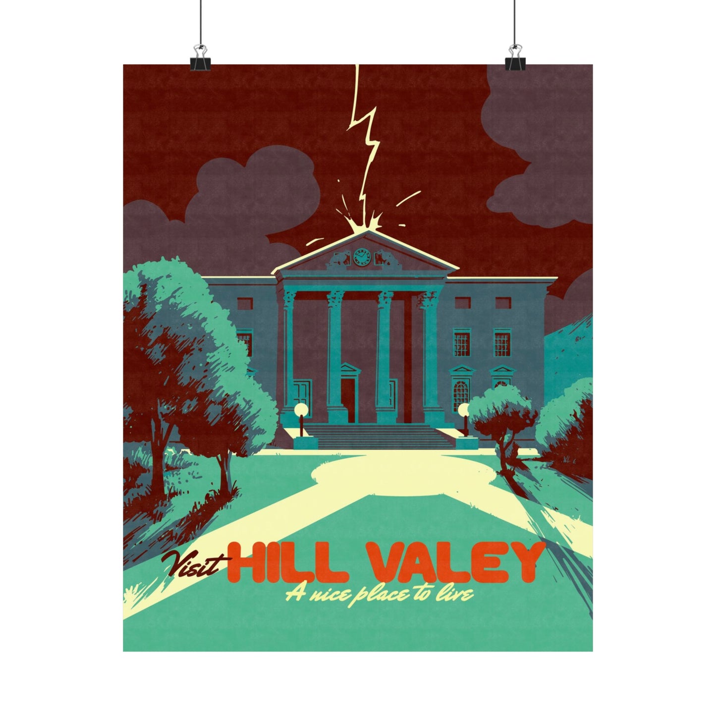 Visit Hill Valley Past Travel Poster