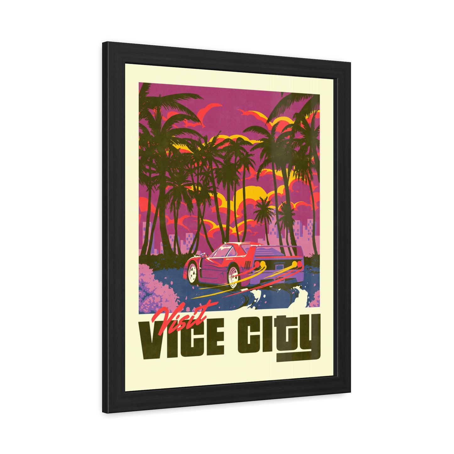 Visit Vice City Travel Poster (Framed)