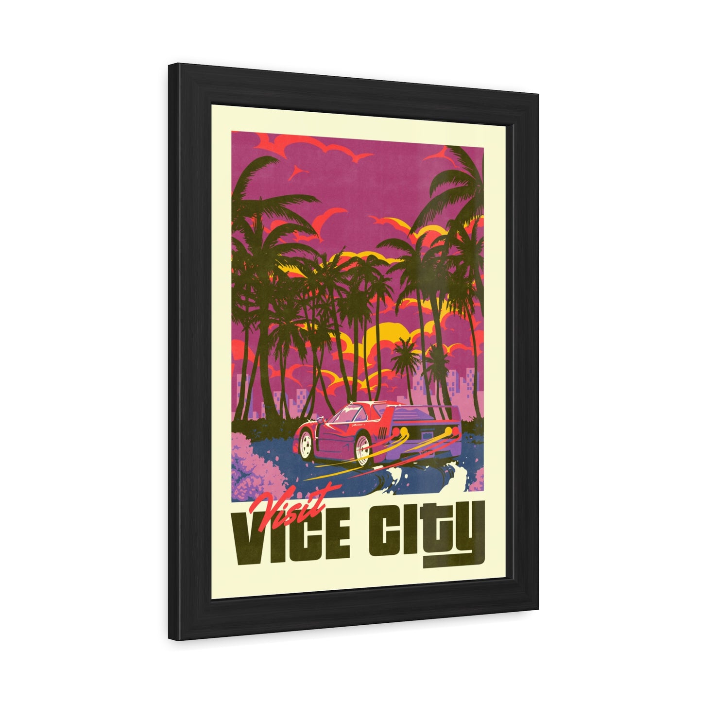 Visit Vice City Travel Poster (Framed)