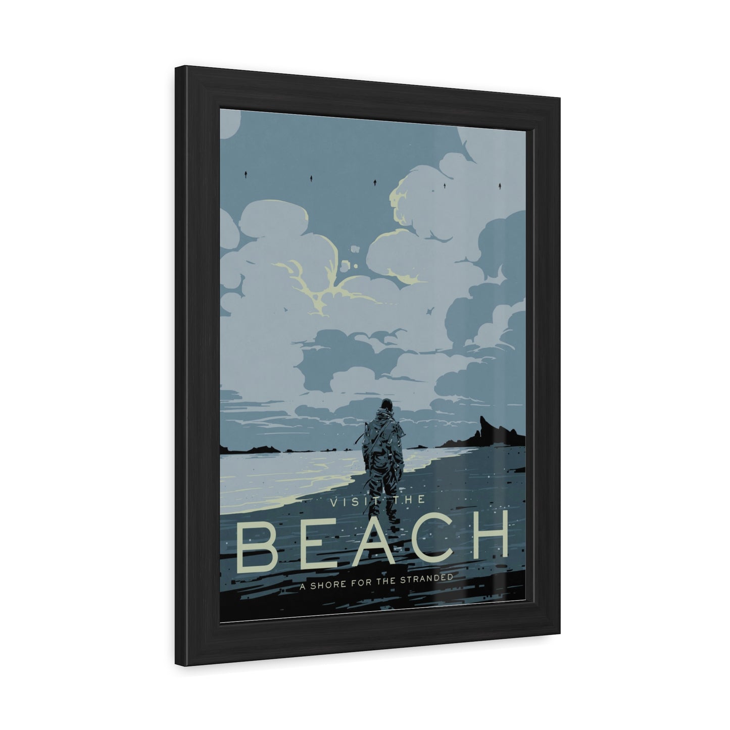Visit The Beach Travel Poster (Framed)