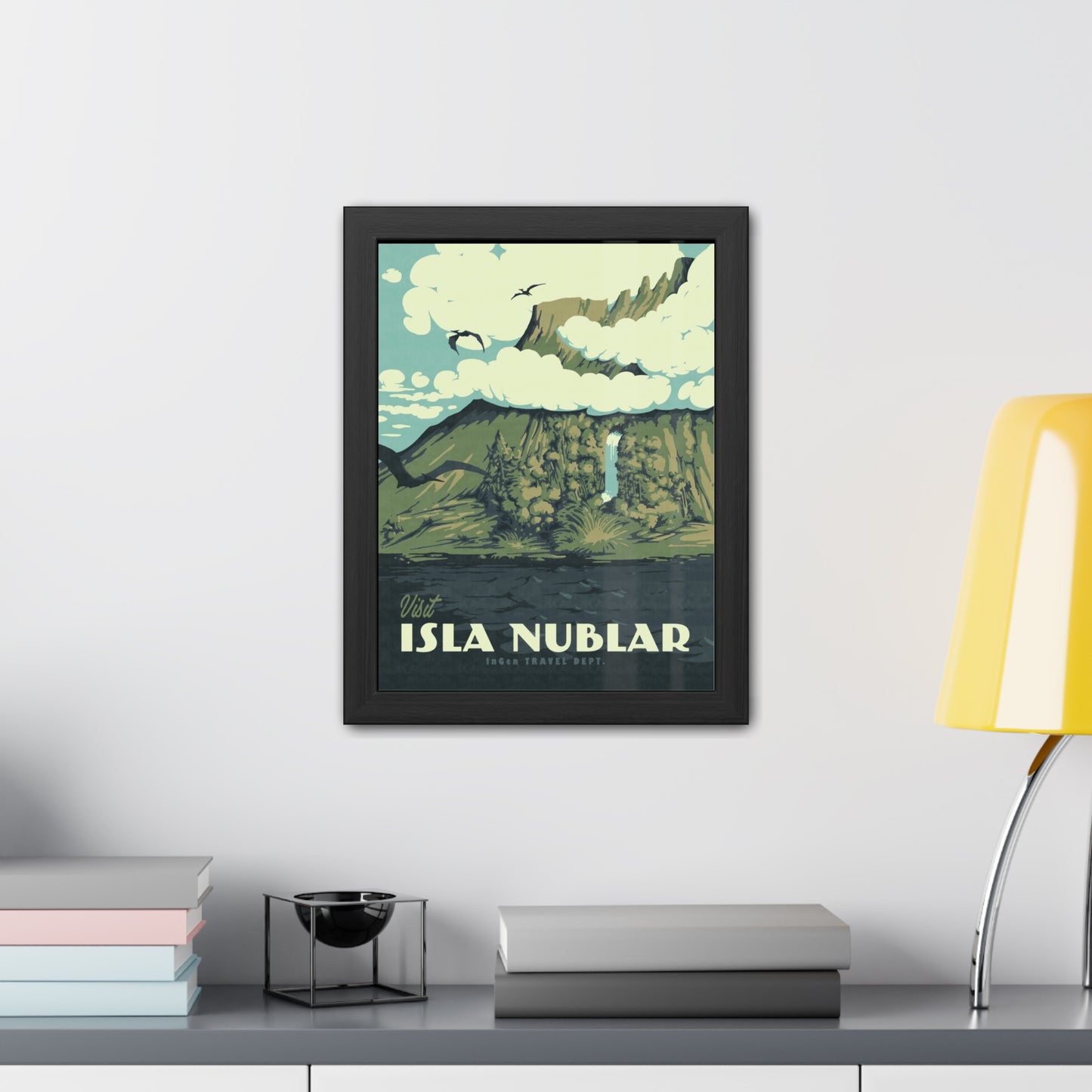 Visit Isla Nublar Travel Poster (Framed)