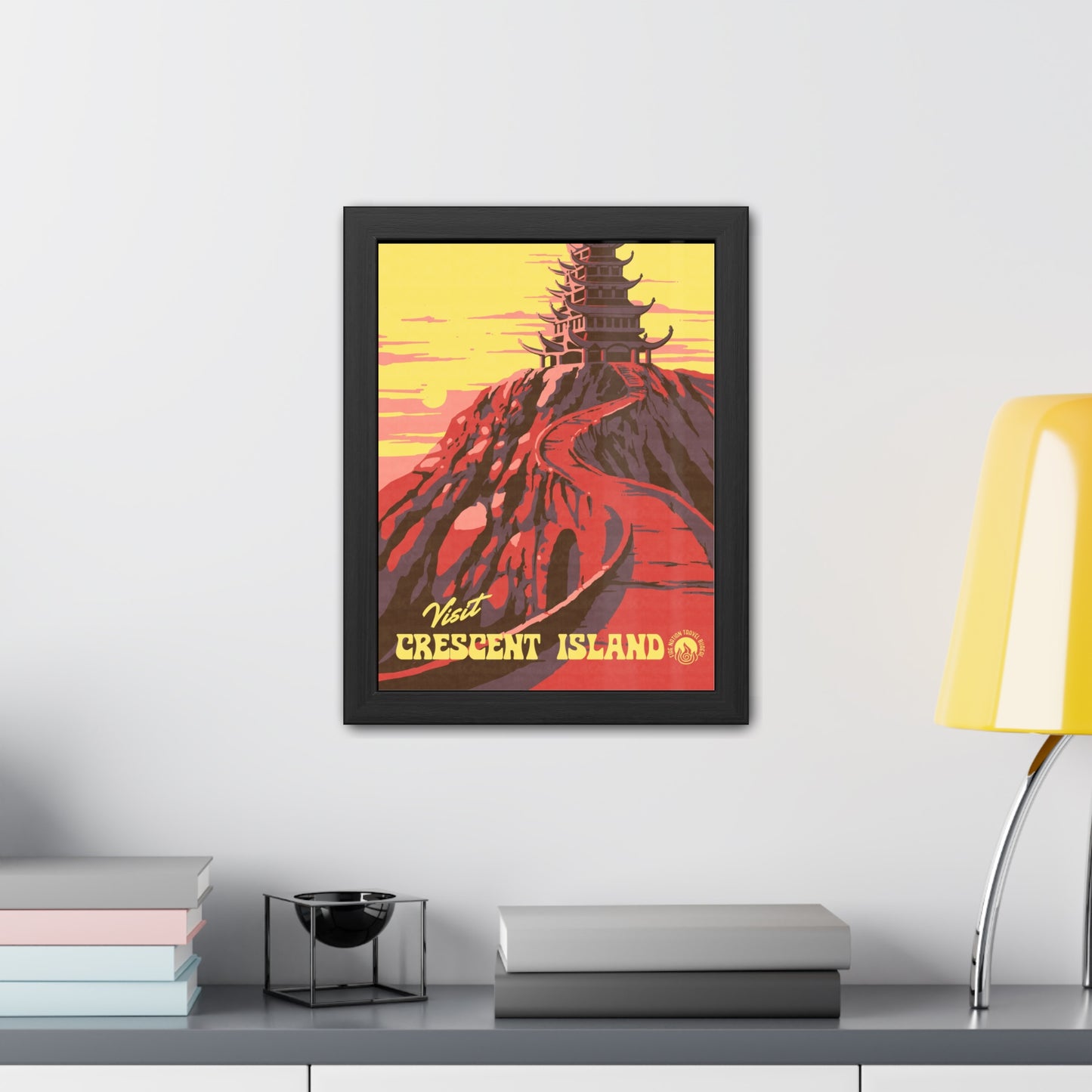 Visit Crescent Island Travel Poster (Framed)