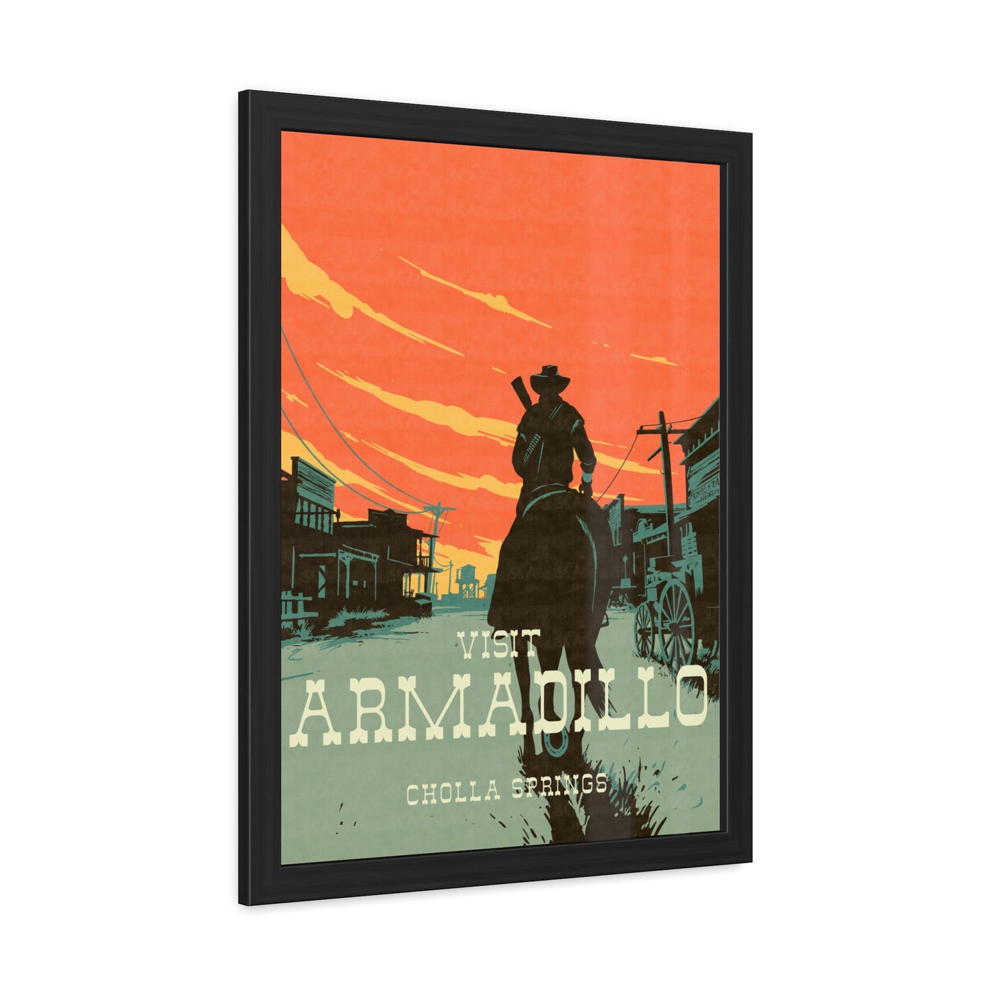 Visit Armadillo Travel Poster (Framed)